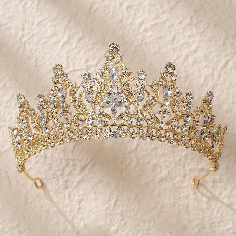 Crystal Wedding Tiara for Women - Royal Queen Crown Headband | Metal Princess Design for Bride, Birthday, Prom