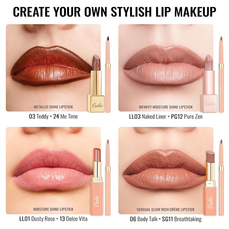 Oulac Waterproof Lipliner Pencil - Smooth and Creamy, Retractable Lip Makeup for Precision Application, Vegan & Cruelty-Free, LL05 Seductive