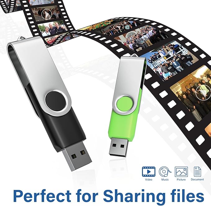 Wooolken Flash Drives 16GB 20 Pack with Keychains, Swivel USB 2.0 Thumb Drives Bulk USB Drive Memory Stick Date Storage Pack (Mixcolors)