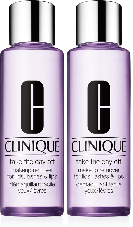 Clinique Take The Day Off Liquid Makeup Remover For Lids, Lashes, + Lips | Eye Makeup Remover | Oil Free + Non-Irritating | For All Skin Types, 6.7 Fl Oz (Pack of 2)