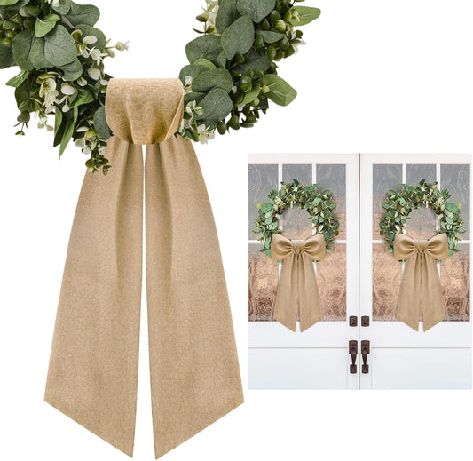 Regine Switzerland Burlap Wreath Sash - Elegant Ribbon Bow for Front Door & Porch Decor