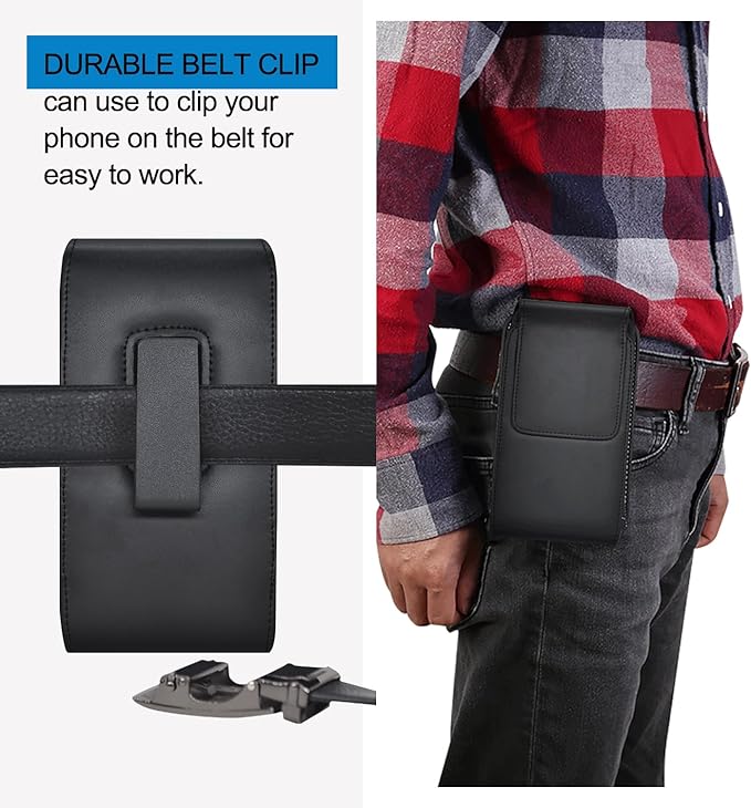 Mngijar for Samsung Galaxy A17 A16 A15 A14 A13 A56 5G A54 A36 5G A35 A32 Phone Belt Case Holster for Galaxy S25 S24 S23 S22 Ultra A42 5G A26 A25 A23 Belt Clip Phone Holder Pouch (Black1, XL)
