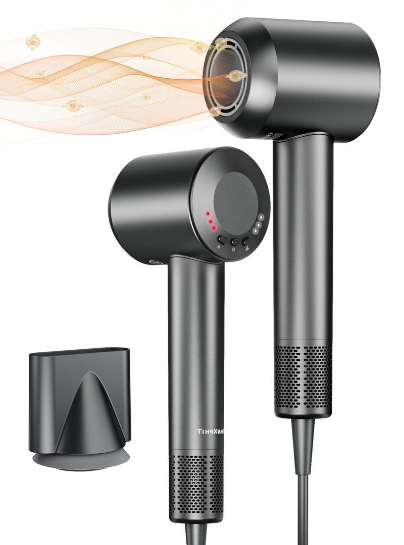 TRANXPHIT High-Speed Hair Blow Dryer: 160000 RPM Professional Hairdryer 500 Millions Negative Ionic Low Noise Thermo Control Lightweight Fast Drying with Brushless Motor for Gift Travel Home Salon