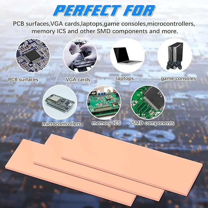 Outus 30 Pieces 2.6 x 0.8 Inch Silicone Thermal Pad Reusable Thermal Conductive Silicone Pad Each Thick for Gpu Heatsink CPU Chip Heat Conduction or LED Heat Conduction (Nude Color)