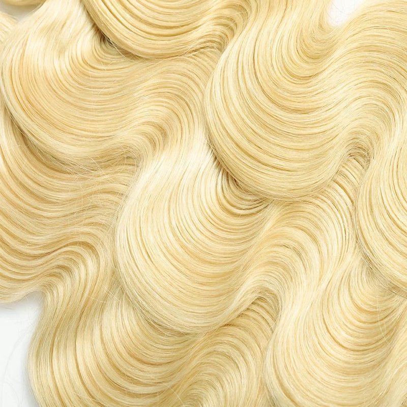 GLSMOSNW Blonde Bundles Human Hair 613 Body Wave Bundles Double Weft Unprocessed Brazilian Virgin Human Hair Extensions 613 Color 08 10 12 Inch