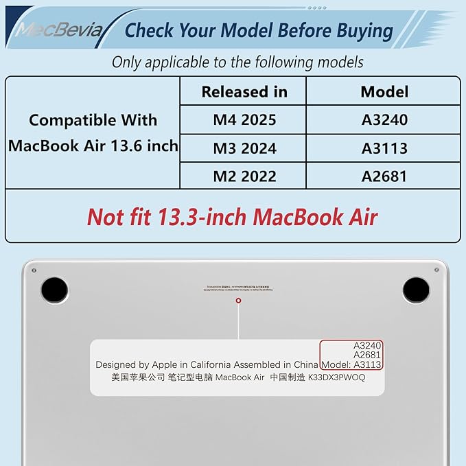 MecBevia Compatible with 2026 M5 MacBook Air 13 inch Case 2026 2025 2024-2022 M5 A3449 M4 A3240 M3 A3113 M2 A2681, Keyboard Cover, Screen Protector, Webcam Cover & Type-C OTG, Butterflies Sakura