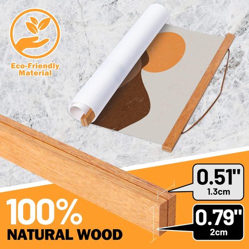 Benjia Magnetic Light Wood Poster Frame - 26x20, 26x34, 26x38 for Canvas Art | Teak Color, 1 Pack