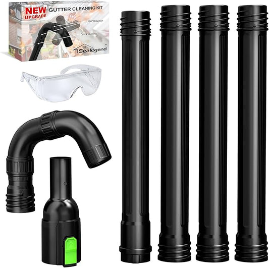 Sealegend Gutter Cleaning Attachment Kit Compatible with EGO 530CFM, 580CFM, 575CFM, 650CFM, 615CFM, LBX6000 Leaf Blowers 360Â° Rotation Nozzle, Extends Up to 8.3FT from The Ground