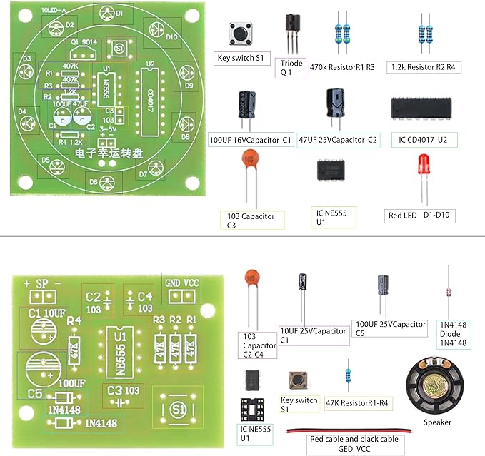 Yidab Soldering Practice Kit 5 DIY Electronics Projects Soldering Kit DIY Tesla Coil Simple Welding Skills Plug-in Circuit Kit Learn Soldering Kit for Beginners (5-Kits-TSL)