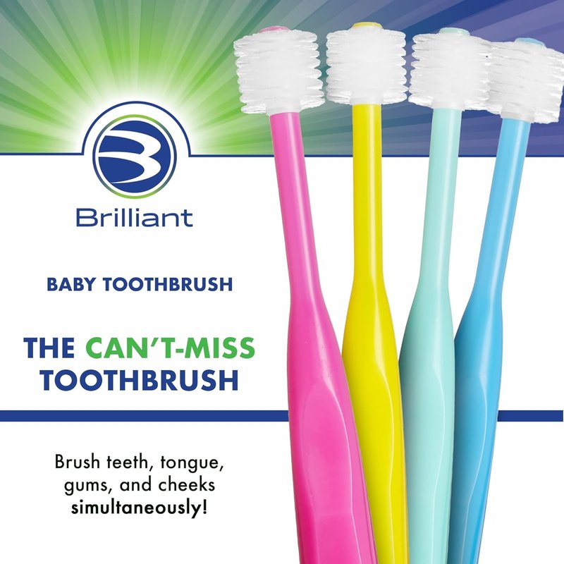 Baby Toothbrush - Soft Bristles for Gentle Cleaning | Easy Grip for Ages 0-2, Blue, 1 Pack