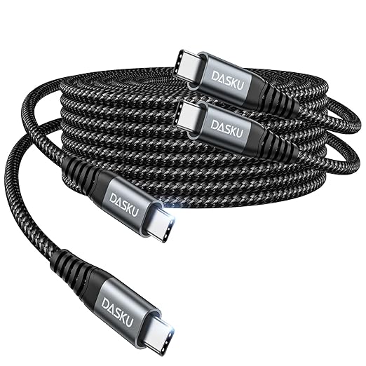 USB C to USB C Cable, 2Pack 10FT 60W(3.1A) Nylon Braided Charger Cable for for iPhone 17/16/16e/16 Plus/16 Pro Max/15/15 Plus/15 Pro Max, iPad Pro Air,Samsung S24/S24 Ultra/S23 USBC Charger