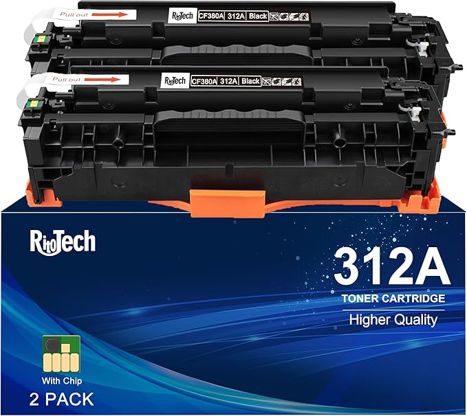 RitoTech 312A Black Toner Cartridge,Compatible for HP 312X CF380A CF380X for HP LaserJet Pro MFP M476dw M476dn M476nw MFP M476 Series Printer,2 Pack