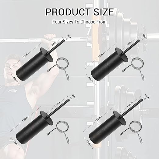 Fosegei Weight Stack Pin with Spring Clip Collar – Gym Pin for Weight Stack Machine, Weight Stack Extender Pin Strength Training Equipment for Commercial Gym and Home Gym