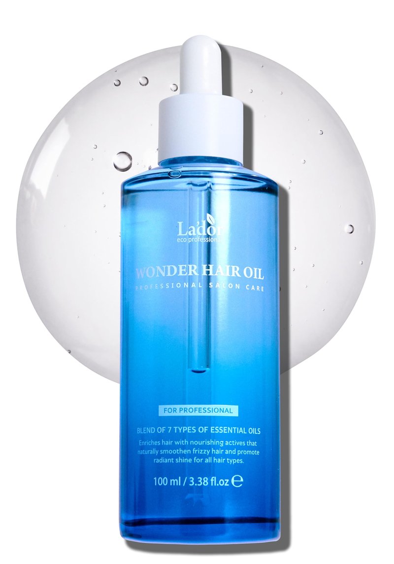 LA'DOR LADOR Wonder Hair Oil Anti Frizz Leave-In Lightweight Protein Coditioner - Squalane Argan Avocado Oil for Dry Static Damaged Bleached Hair Defrizz Heat Protectant Treatment 3.3 Fl Oz Korean