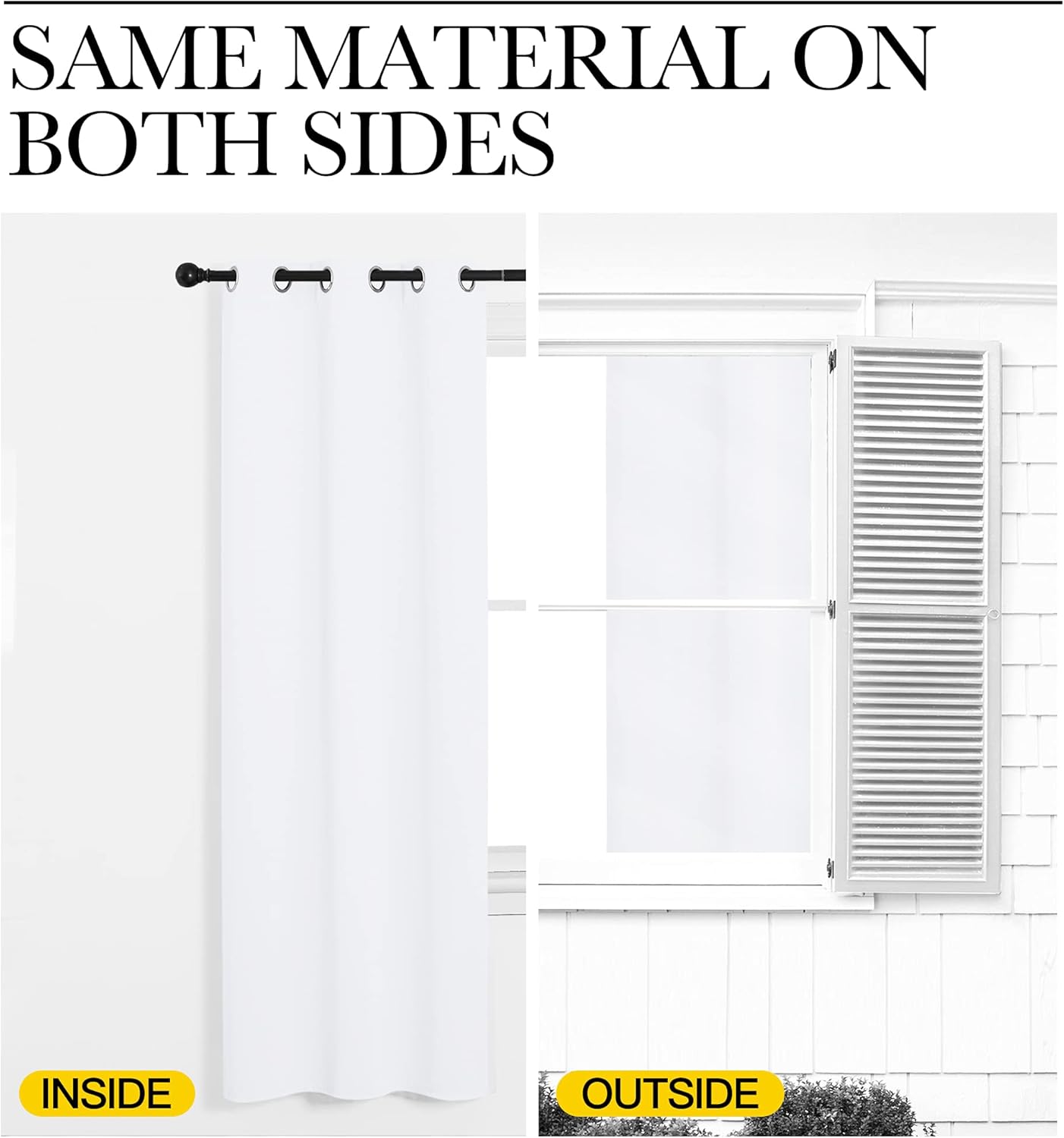 NICETOWN Blackout Curtains - Thermal Insulated Solid Panels for Kids Room | Pure White, 55 x 102 Inch, Set of 2