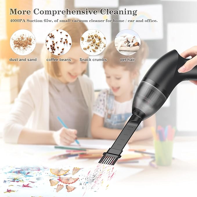 HONKYOB Mini Vacuum Cleaner-Rechargeable,Cordless,Desk Vacuum Cleaner for Dust,Hair,Crumbs,Car,Sewing Machine (H043)