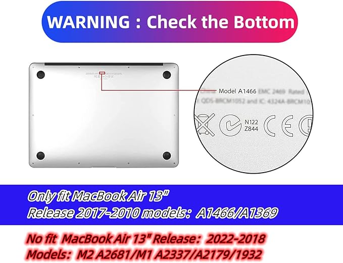 AMCJJ Compatible with MacBook Air 13 Inch Case 2017 2016 2015 2014 2013 2012 2011 2010 Release A1466/A1369, Plastic Hard Shell Case & Keyboard Cover & Screen Protector - Idea Bulb