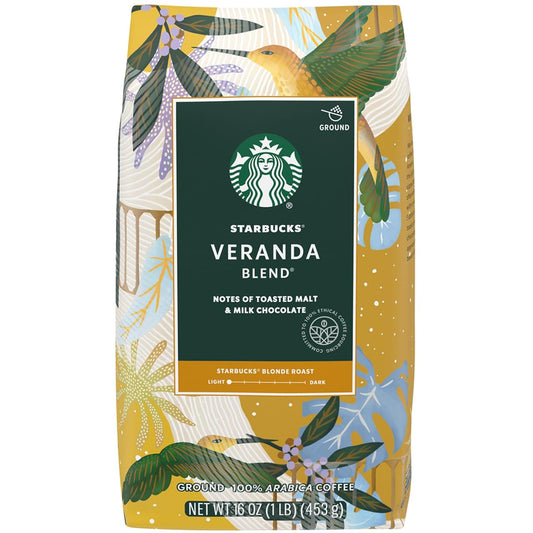 Starbucks Premium Blonde Roast Ground Coffee - Smooth Flavor, 1 lb Bag