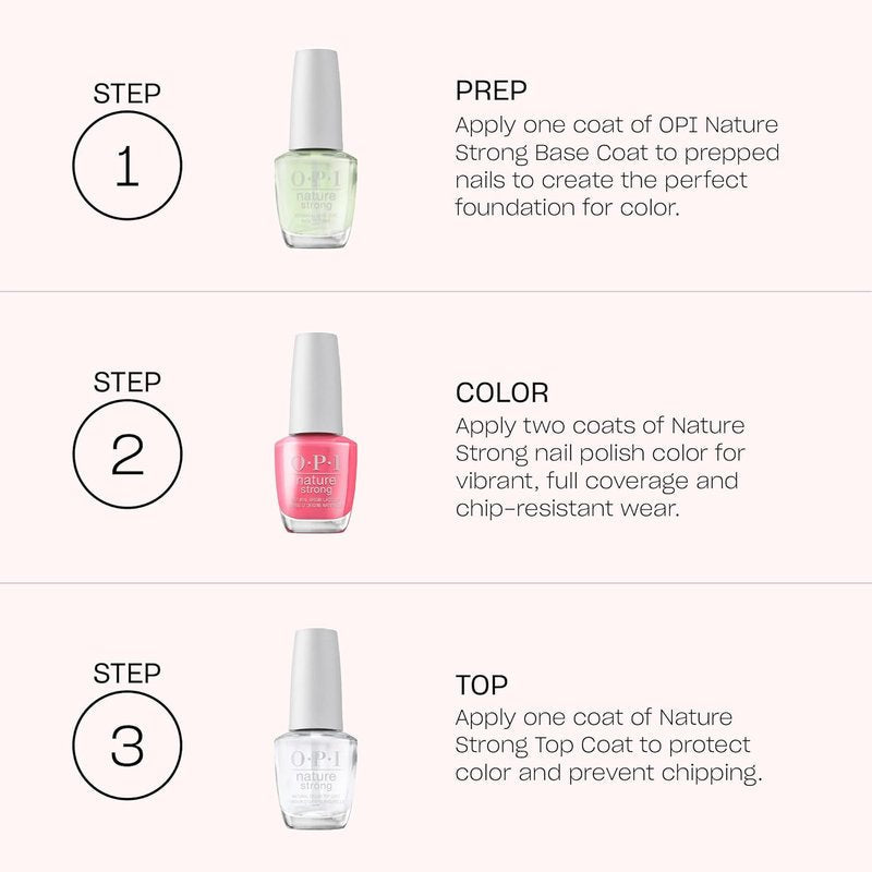 OPI Nature Strong 3-Step Nail Care System - Botanical Base Coat, Top Coat & Vibrant Colors | Eco-Friendly, Vegan & Cruelty-Free