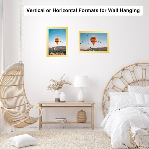 JCJMY Gold 6x10 Picture Frame - Versatile Wall Hanging or Tabletop Display with Shatter-Resistant Plexiglass