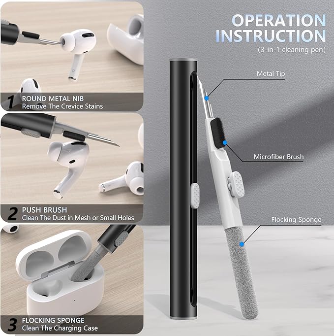 Pohgelan Compatible with AirPods Pro 2nd/1st Generation Silicon+Memory Foam Replacement Ear Tips,with Noise Reduction Hole &Built-in dust Guard Screen,for USB-C Charging Case-3 Sizes (S/M/L)