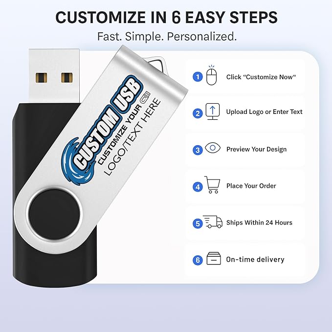 ABLAZE Customized 256MB Flash Drive 100 Pack, Personalized USB 2.0 Memory Stick Custom Thumb Drives Pendrive U Disk for Data Storage (Mixcolors)