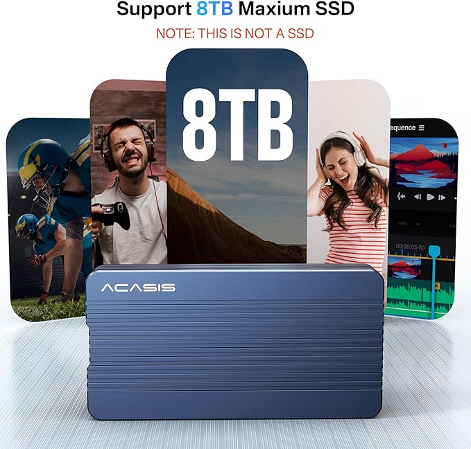 ACASIS 40Gbps M.2 NVMe SSD Enclosure for Thunderbolt 4/3/USB4, with Tool-Free Installation, Aluminum Heat Sink & Noiseless Design, Supports 2280-2230 SSDs for M1/M2 Pro/Max.