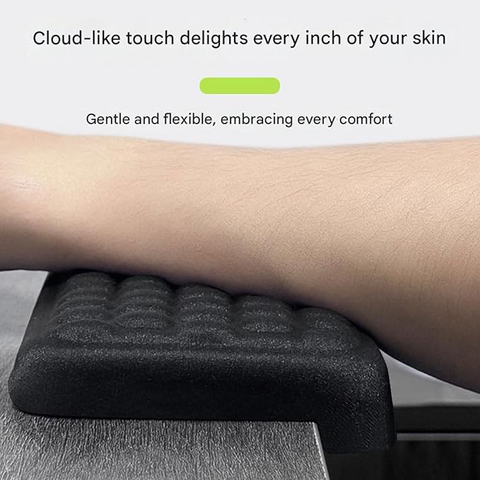 Arm Rest for Desk, L-Shaped Memory Foam Elbow Pads with Anti-Slip Base, Computer Desk Arm Rest Support Cushion, Arm Wrist Elbow Extender Protector for Home Office Gaming-2 PCs（Black）