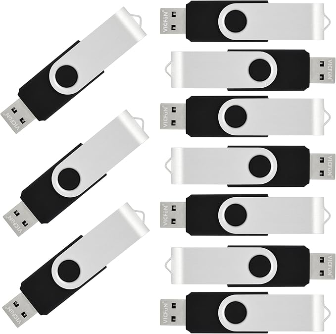 VICFUN 20 Pack 16GB USB Flash Drives Bulk 16GB Flash Drive 20 Pack USB Memory Stick 16GB USB 2.0-Black