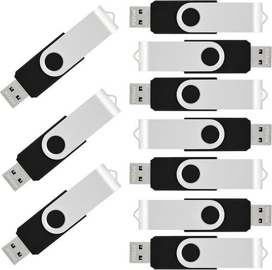 VICFUN 20 Pack 16GB USB Flash Drives Bulk 16GB Flash Drive 20 Pack USB Memory Stick 16GB USB 2.0-Black