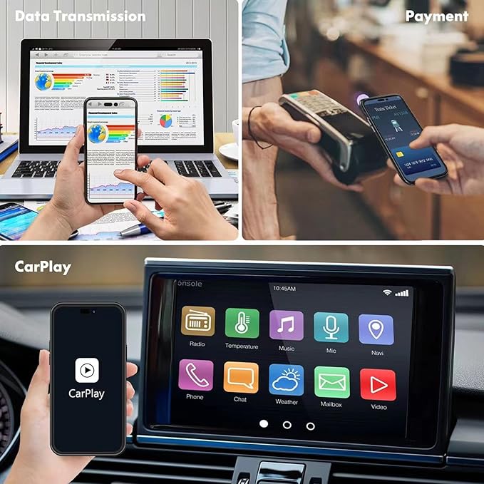 ZUEUS Battery Case for iPhone 15 Pro, 10000mAh Rechargeable Portable Charging Case with Wireless Charging, Compatible for iPhone 15 Pro (6.1 inch) with CarPlay, Extend Battery Pack Charger (Black)