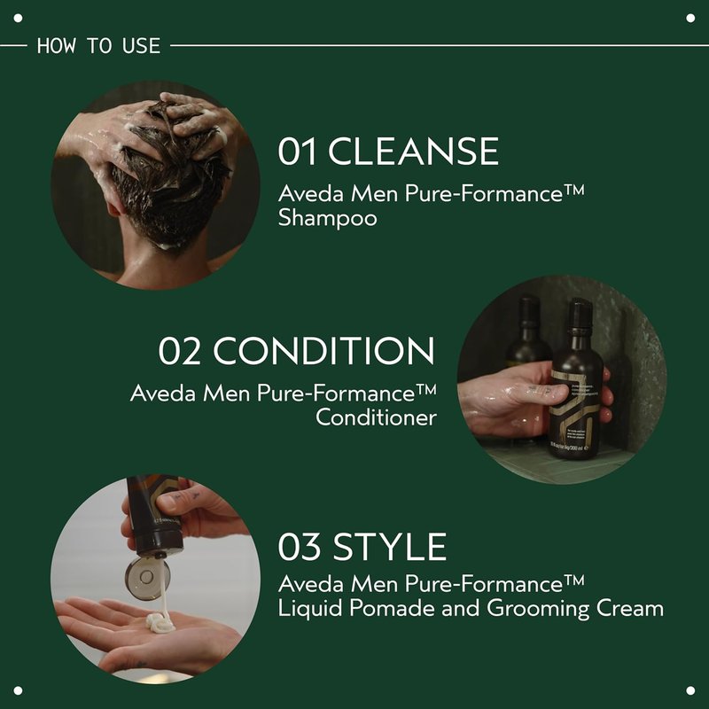 Aveda Men Pure-Formance Shampoo & Conditioner Duo - Lightweight Hair Care for Men | Cleanses & Refreshes Hair & Scalp