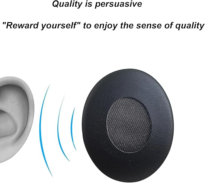UOWGA Replacement Ear Pads for Bose QC3,Memory Foam Ear Cushion Cover Kit for Bose QuietComfort 3 Headphone Accessories- Black