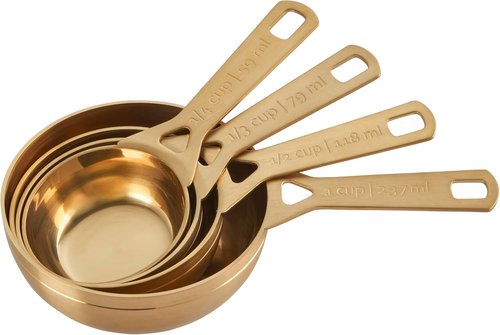 Le Creuset Measuring Cups - Gold Set of 4 (1, 1/2, 1/3, 1/4 Cups) | Durable and Stylish Design