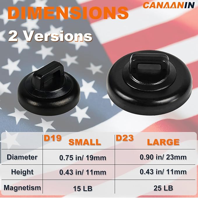 CANAANIN Magnet Zip Tie Mount Clips Magnetic Zip Ties Mount Base Holder Strong Wire Cable Holder Mount Wire Clips Management for Home Office Marine Electrical Wiring (D19 10 Pcs)