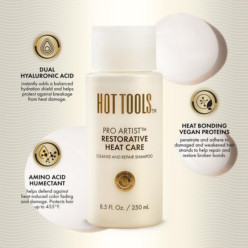 HOT TOOLS™ Pro Artist Heat Protection Shampoo and Conditioner Set | Cleanse, Repair and Strengthen Heat-Styled Hair