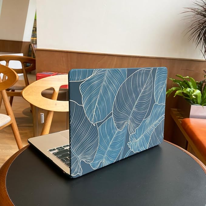 Teryeefi Pattern Case for MacBook Pro 14 inch Case 2025-2021 M5 M4 M3 M2 M1 Pro/Max, Fit Model A3401 A3112 A2992 A2918 A2779 A2442 Protective Hard Shell +Keyboard Cover+Screen Protector - Green Leaf
