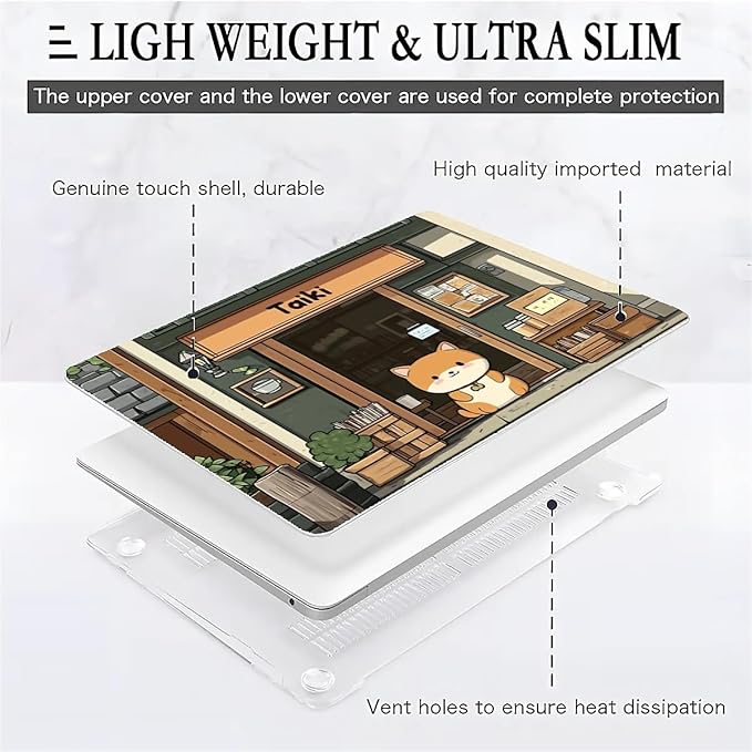 COTAIL Compatible with MacBook Air 13.3 13.6 Inch Case 2022 2021 2020 2019 Plastic Hard Shell Case Cover,13.3 Air (A1932/A2179/A2337), A Cute Shiba