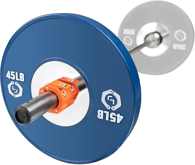 Lock-Jaw Barbell Collars Sport Olympic Barbell Clamps 2 Pcs – Heavy Duty Bar Clamps for 2” & 50mm Olympic Bars – Secure Weight Bar Clamps for Strength Training & Home Gym Accessories – Orange