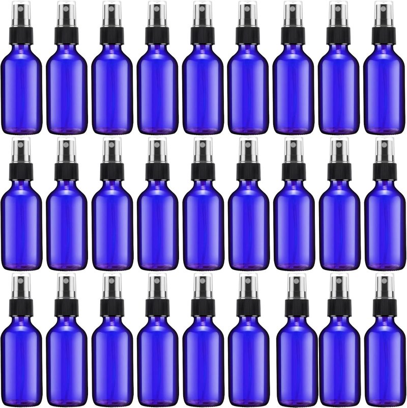 32 Pcs Glass Spray Bottles - 2 oz Fine Mist Refillable Containers for Essential Oils, Travel, Skin Care & Cleaning