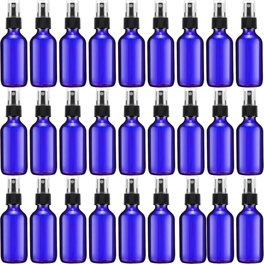 32 Pcs Glass Spray Bottles - 2 oz Fine Mist Refillable Containers for Essential Oils, Travel, Skin Care & Cleaning