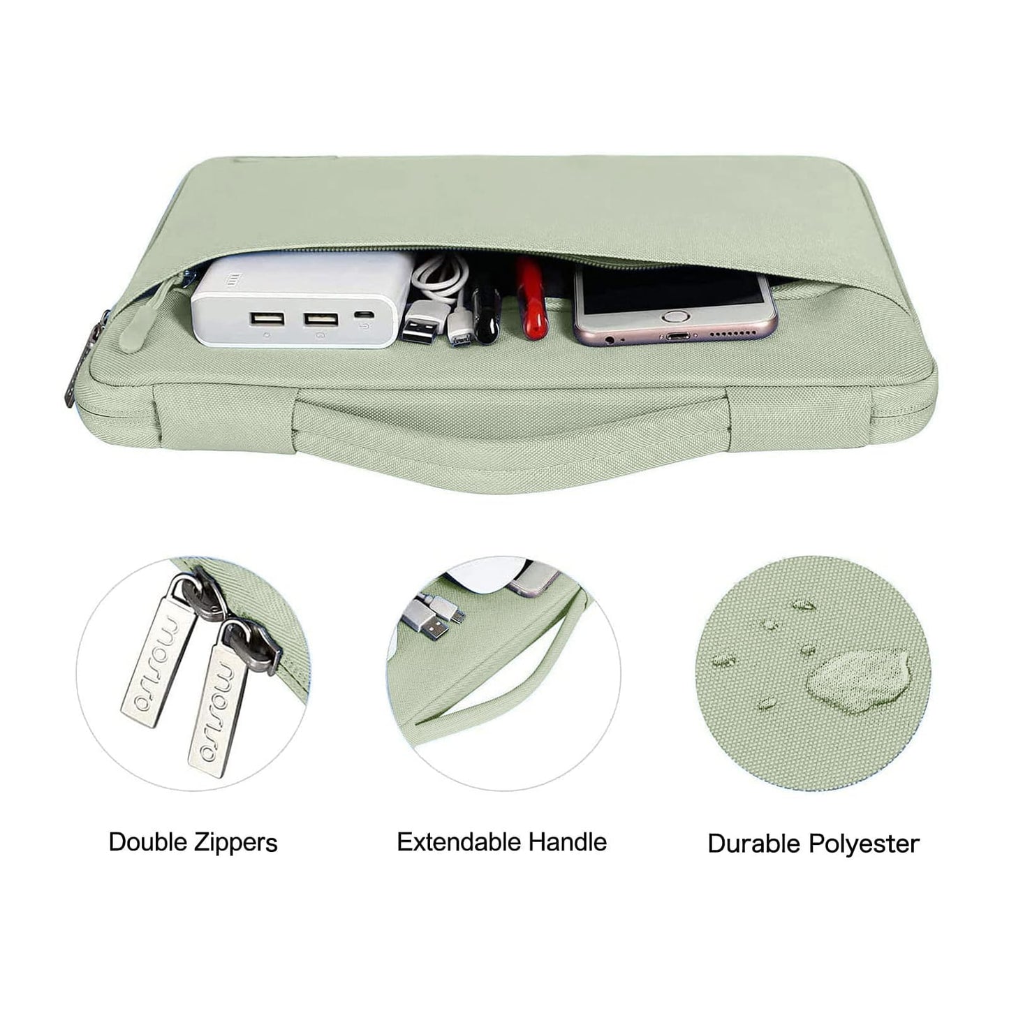 MOSISO Compatible with MacBook Air 13 inch Case M5 2026 M4 2025 M3 M2 2024-2022 A3449 A3240 A3113 A2681,Hard Shell&Sleeve Bag&Keyboard Skin&Webcam Cover&ScreenFilm for MacBook Air 13.6, Sage Green