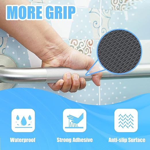 Yorwe Rubber Grip Tape, Ultra-Thin Strong Adhesive Anti-Slip Waterproof Heat Resistant Wear-Resistant Cushion Pad, Making Handles or Contact Surfaces Safer, with Grip and Comfort (Clear, 2In x 10Ft)