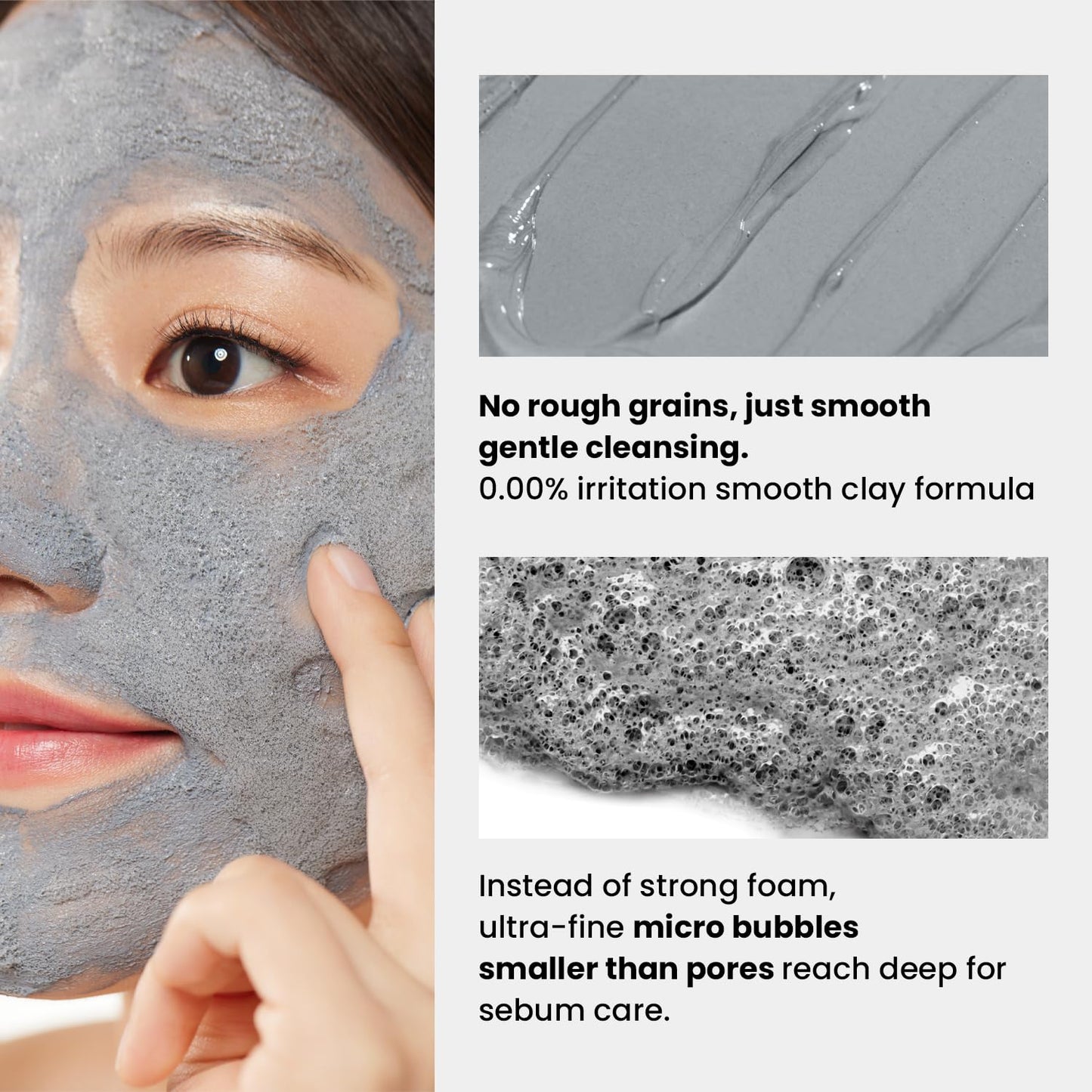 GLAM UP Clean Bubbling Carbonated Clay Mask for Face, Easy-Wash Off Pack, Deep Cleansing, Refreshing Skin Clay Mask, Korean Vegan Skin Care 135ml (4.56 Fl Oz)