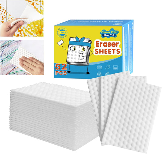 Skiennix Magic Sponge Eraser Sheets - 52 PCS Upgrade Convex Point Cleaning Wipes for Kitchen & Bathroom