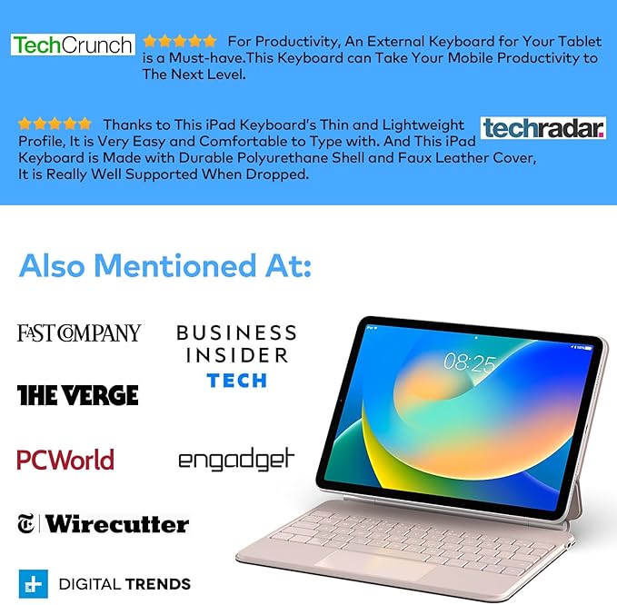 runelk Keyboard Case for iPad 10th Generation 2022 & 11th (A16, 2025) – Magic-Style Keyboard with Multi-Touch Trackpad – Floating Cantilever Stand – Magnetic Case for iPad 10.9 inch 10th / 11th Gen.