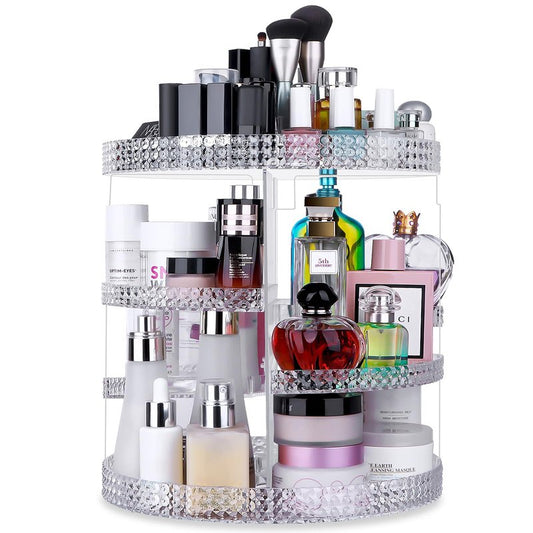 Awenia Makeup Organizer 360-Degree Rotating, Adjustable Makeup Storage, 7 Layers Large Capacity Cosmetic Storage Unit, Fits Different Types of Cosmetics and Accessories, Plus Size(Gray)