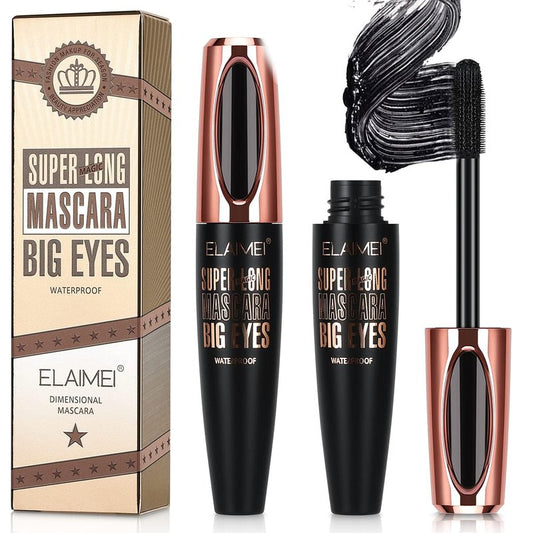 Volume & Length Mascara - 2 Pack Black Waterproof 4D Silk Fiber for Long-Lasting Glamour