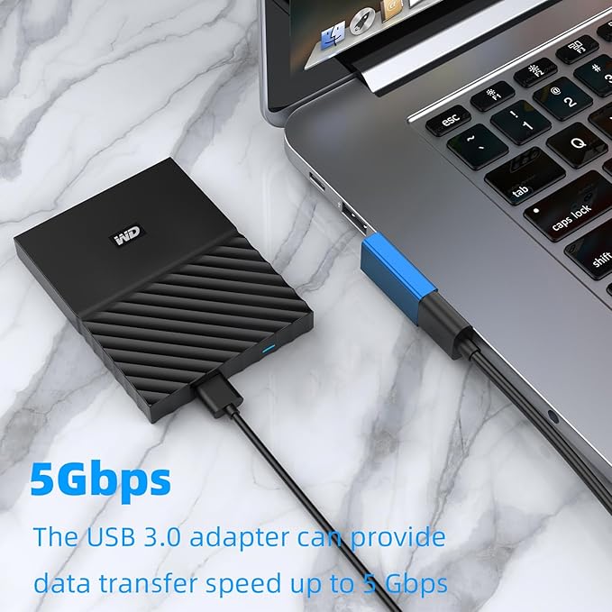 AreMe 90 Degree USB 3.0 Adapter 4 Pack, Up&Down, Left&Right Angle, Blue