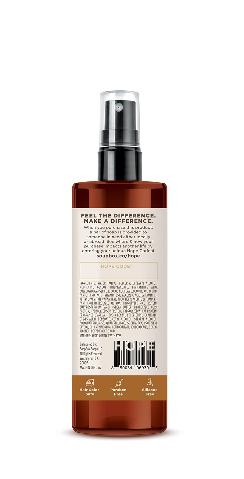 Soapbox Mane Tamer, Leave In Conditioner Spray - Smooth Flyaways & Add Shine - Detangler & Frizz Control Leave In Hair Conditioner - Paraben Free, Silicone Free, Color Safe & Vegan - 8 oz